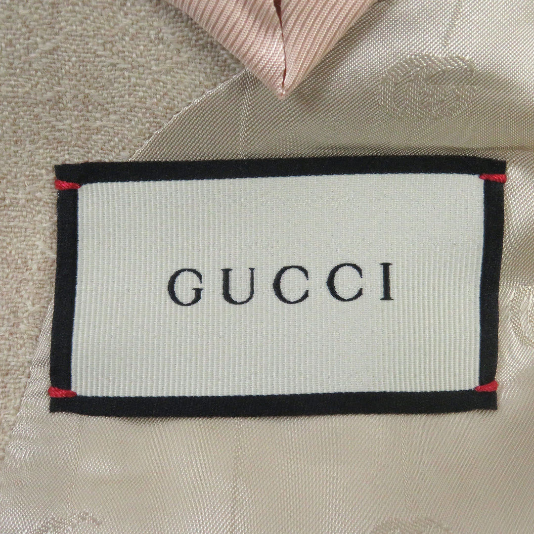 Discounted Excellent GUCCI tailored jacket Woven wide lapel gold button 44 623122