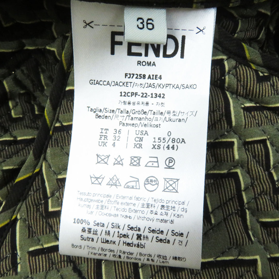 Discounted Pristine FENDACE Blouson FF logo Baroque Pattern 36 FJ7258