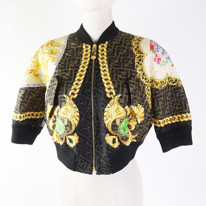 Discounted Pristine FENDACE Blouson FF logo Baroque Pattern 40 FJ7258