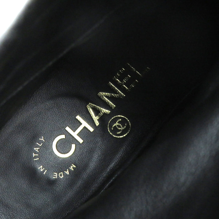 Discounted Great CHANEL short boots COCO Mark Embroidery Matelasse leather Women 36 G34096