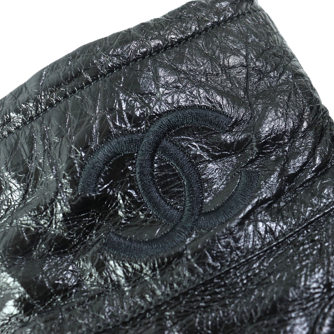 Discounted Great CHANEL short boots COCO Mark Embroidery Matelasse leather Women 36 G34096