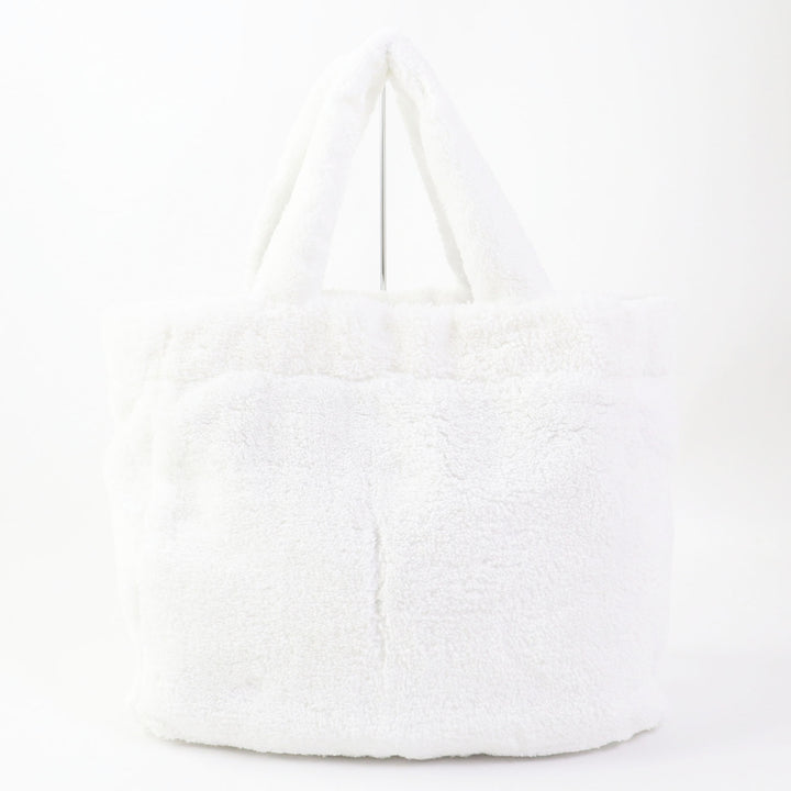 Discounted PRADA Tote Bag SPUGNA terry White black terry Women 1BG130