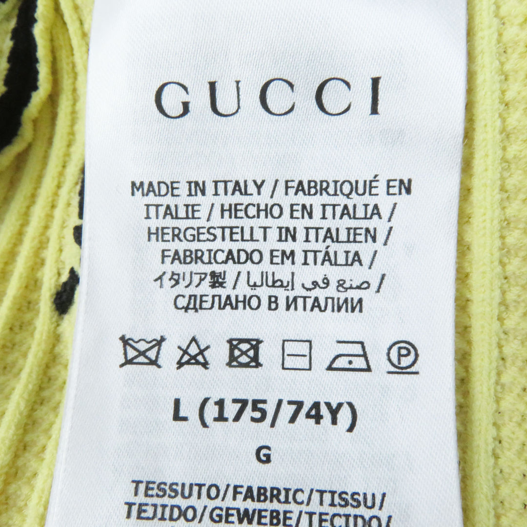 Discounted Pristine GUCCI×adidas Long skirt Striped knit Yellow black Rayon Women L 697710