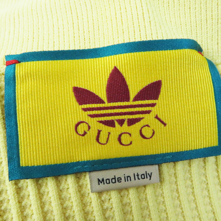Discounted Pristine GUCCI×adidas Long skirt Striped knit Yellow black Rayon Women L 697710