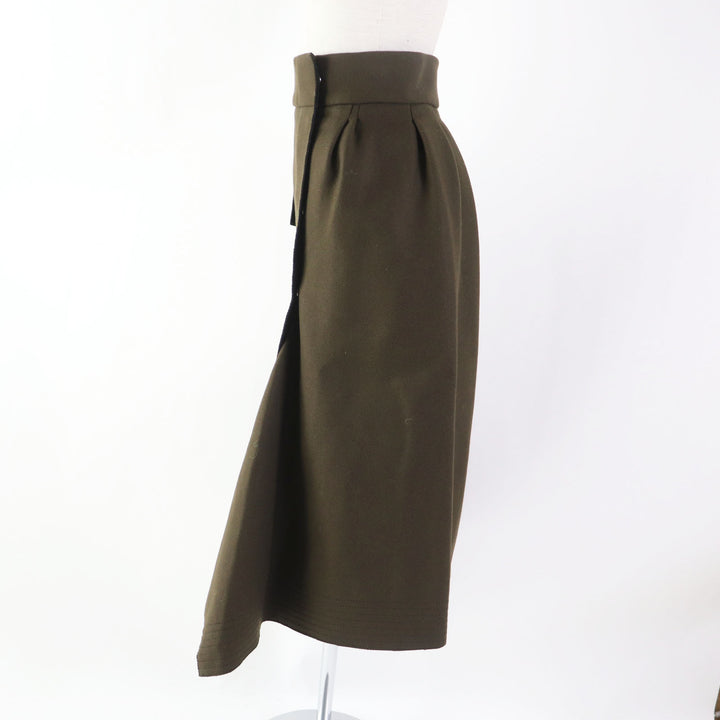 Discounted Pristine MONCLER Tight Skirt GONNA With pockets Long length Khaki wool Women 40