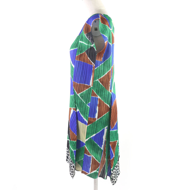 Discounted Pristine PLEATS PLEASE one piece All-over print Slit neck Sleeveless 2