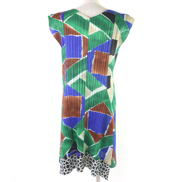Discounted Pristine PLEATS PLEASE one piece All-over print Slit neck Sleeveless 2