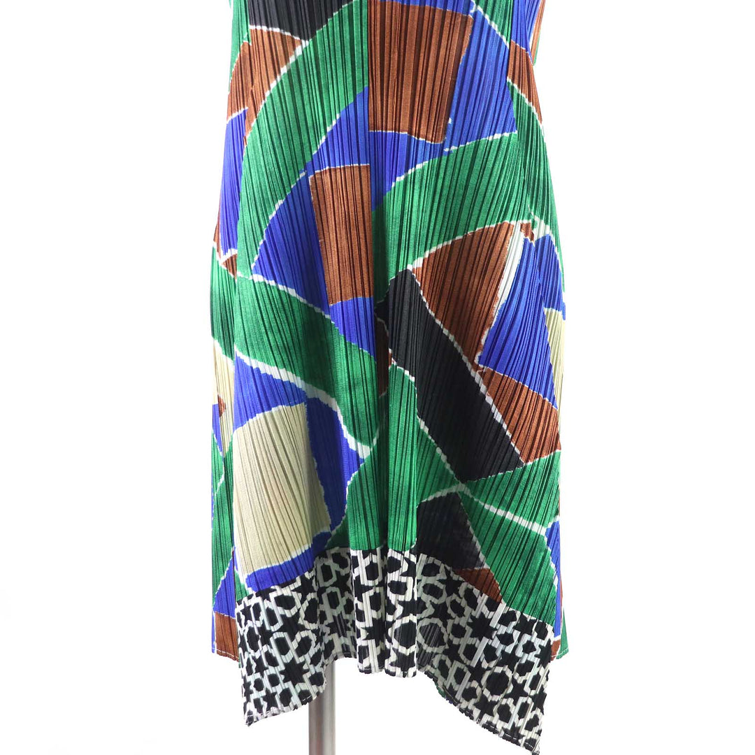 Discounted Pristine PLEATS PLEASE one piece All-over print Slit neck Sleeveless 2
