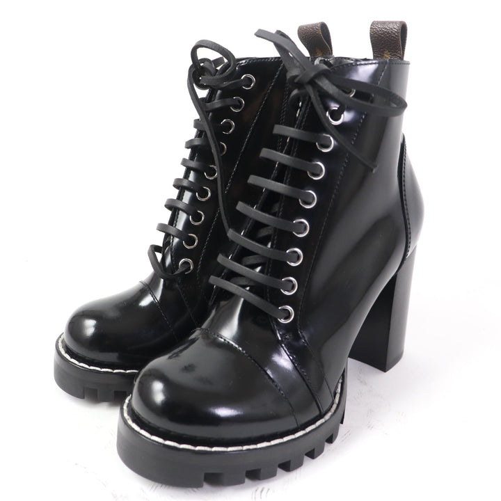 Discounted Great LOUIS VUITTON short boots Lace-up ankle boots Patent leather Women 36