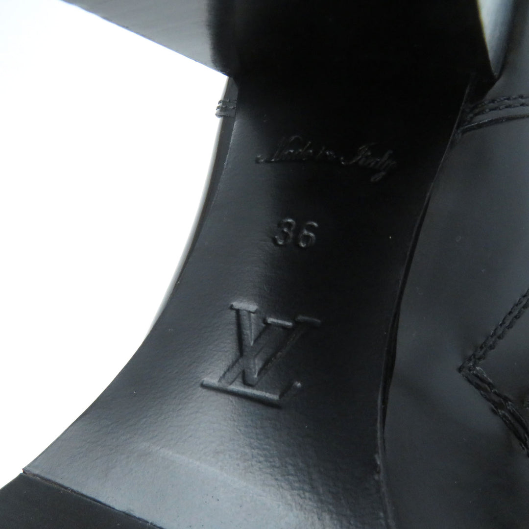 Discounted Great LOUIS VUITTON short boots Lace-up ankle boots Patent leather Women 36