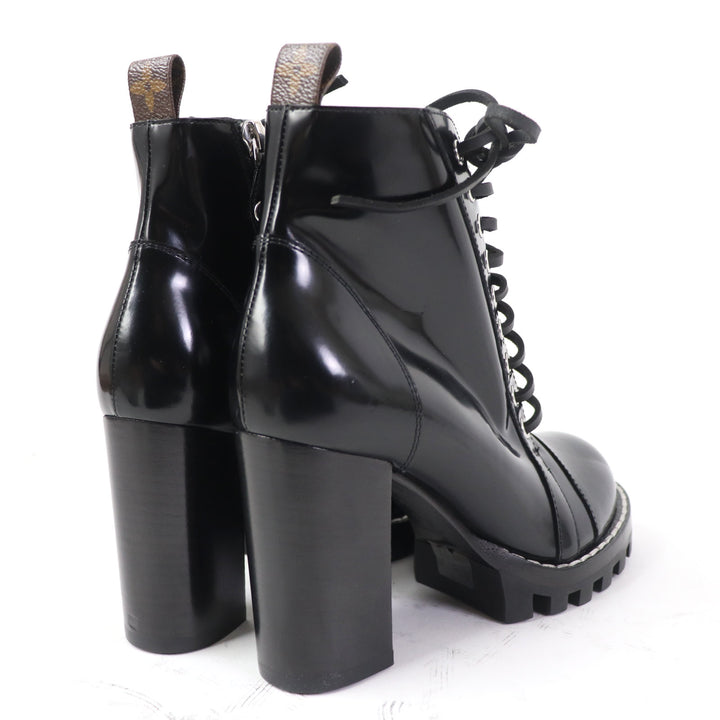 Discounted Great LOUIS VUITTON short boots Lace-up ankle boots Patent leather Women 36