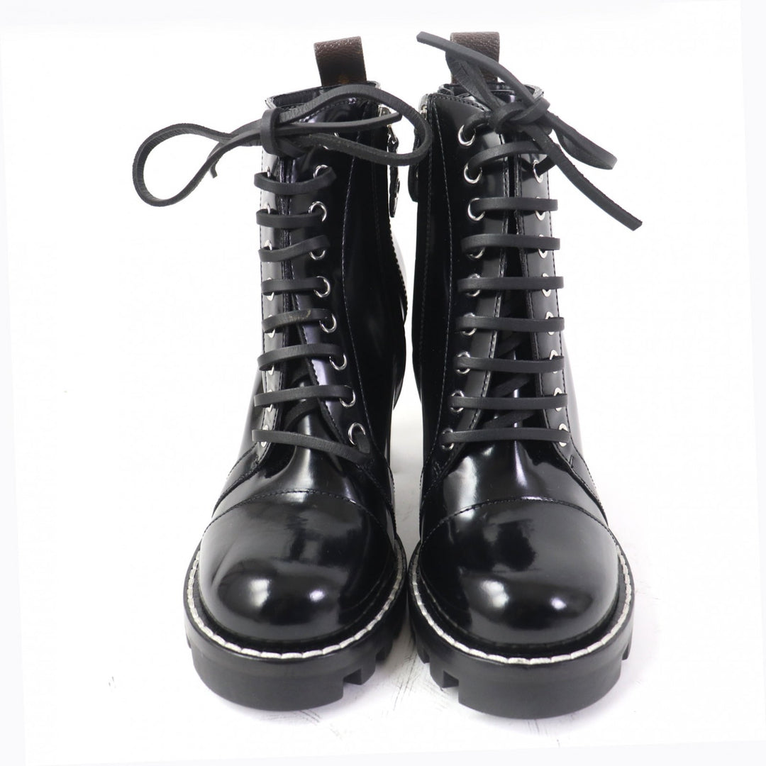 Discounted Great LOUIS VUITTON short boots Lace-up ankle boots Patent leather Women 36
