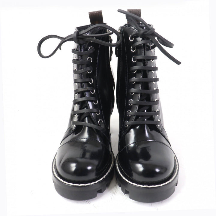 Discounted Great LOUIS VUITTON short boots Lace-up ankle boots Patent leather Women 36