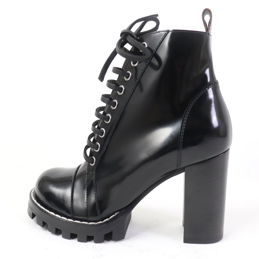 Discounted Great LOUIS VUITTON short boots Lace-up ankle boots Patent leather Women 36