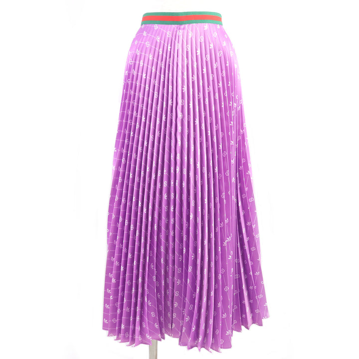 Discounted Pristine GUCCI×adidas Pleated skirt Web line GG logo trefoil longskirt 42 696770