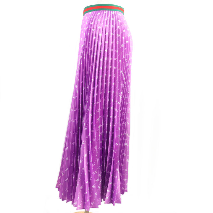Discounted Pristine GUCCI×adidas Pleated skirt Web line GG logo trefoil longskirt 42 696770