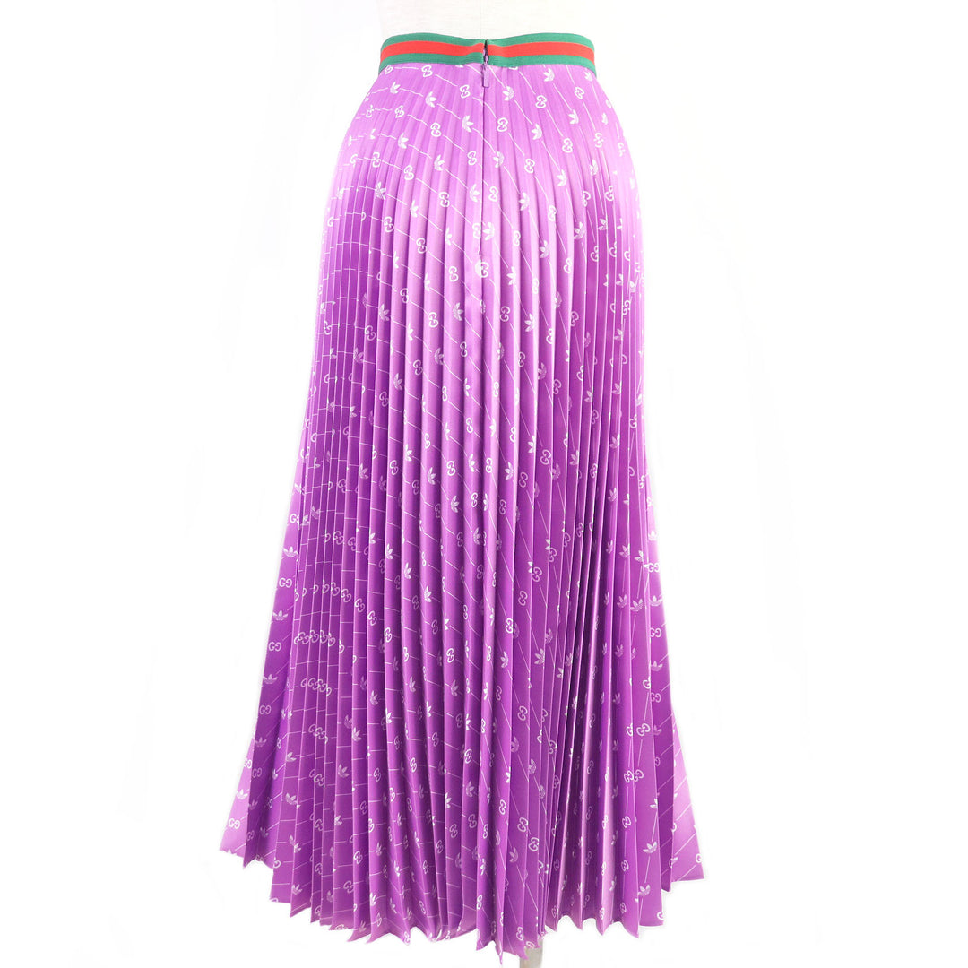 Discounted Pristine GUCCI×adidas Pleated skirt Web line GG logo trefoil longskirt 42 696770
