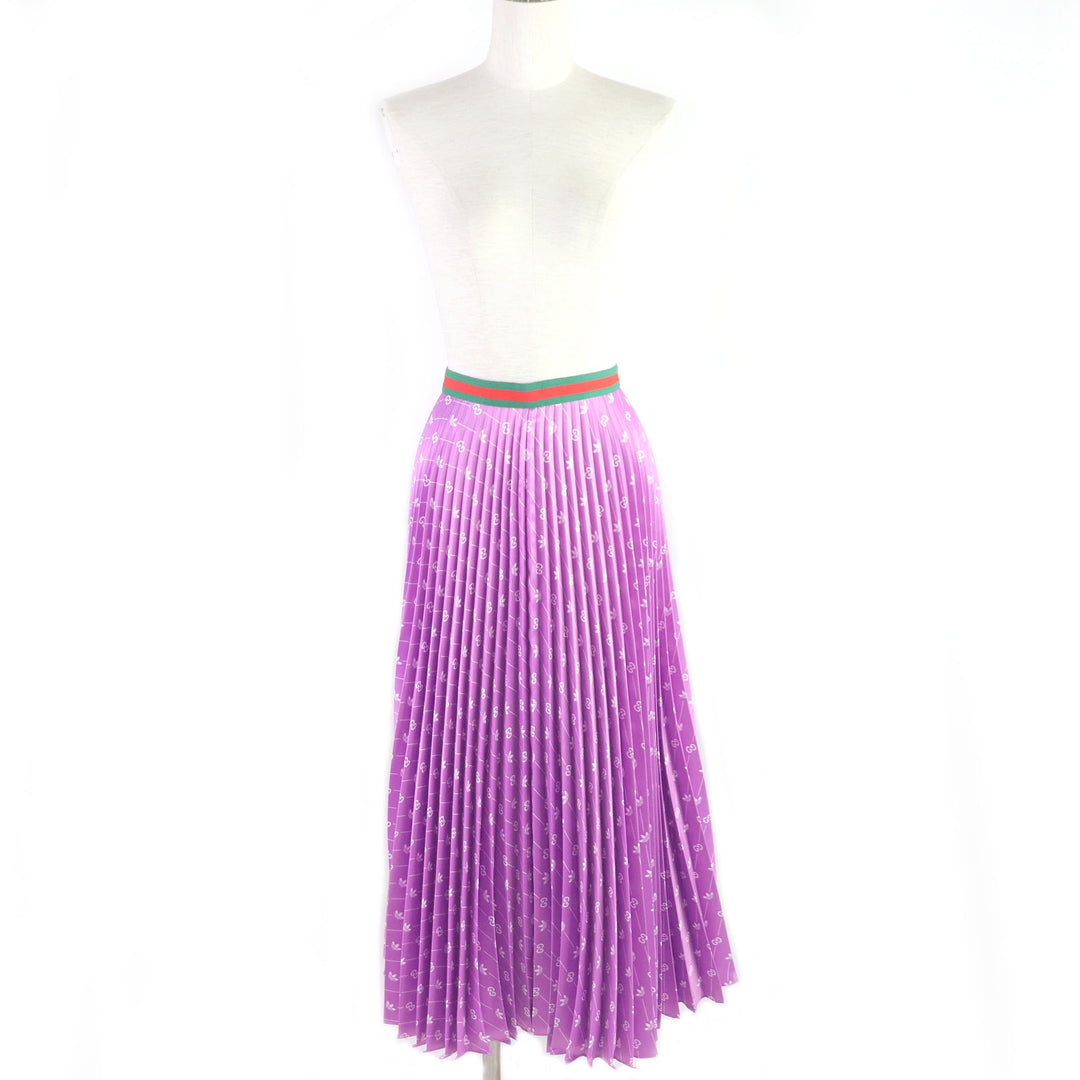 Discounted Pristine GUCCI×adidas Pleated skirt Web line GG logo trefoil longskirt 42 696770