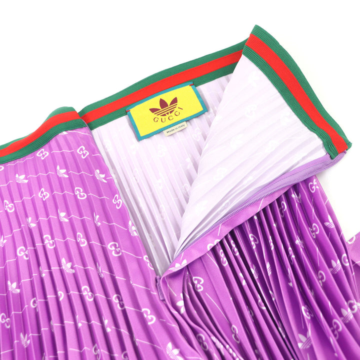 Discounted Pristine GUCCI×adidas Pleated skirt Web line GG logo trefoil longskirt 42 696770