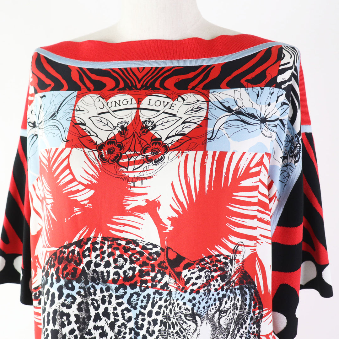Discounted Pristine HERMES one piece JUNGLE LOVE Tunic / Red silk Women 38 3E2827D3