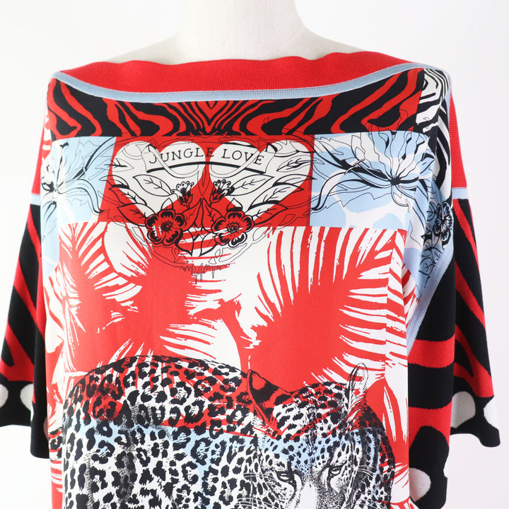 Discounted Pristine HERMES one piece JUNGLE LOVE Tunic / Red silk Women 38 3E2827D3