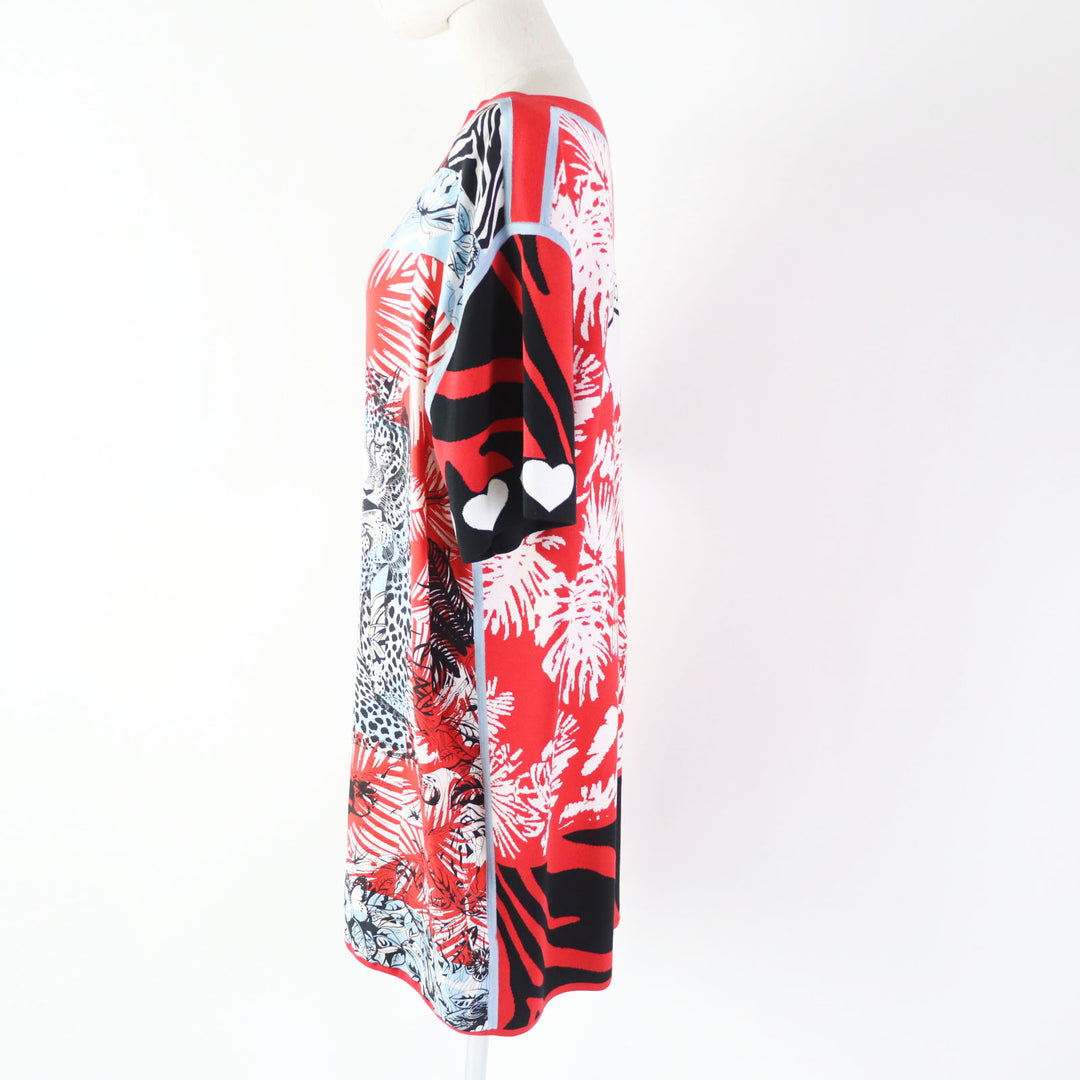 Discounted Pristine HERMES one piece JUNGLE LOVE Tunic / Red silk Women 38 3E2827D3
