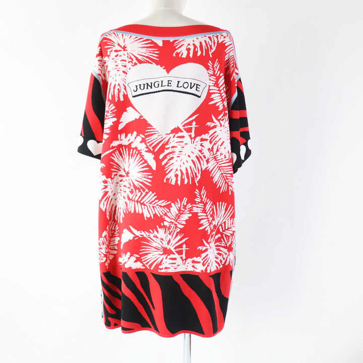 Discounted Pristine HERMES one piece JUNGLE LOVE Tunic / Red silk Women 38 3E2827D3