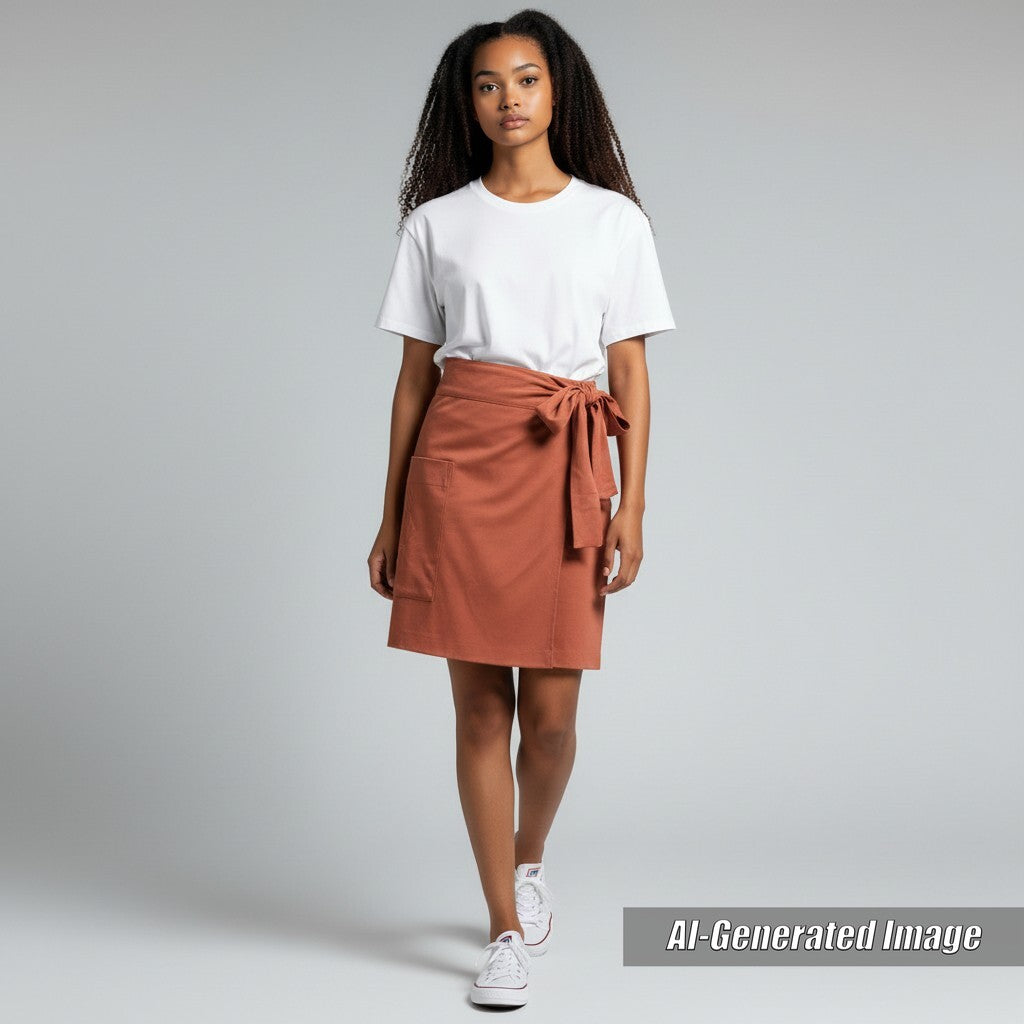 Discounted Excellent HERMES Wrap skirt H motif pocket Above knee length Mini length Brown