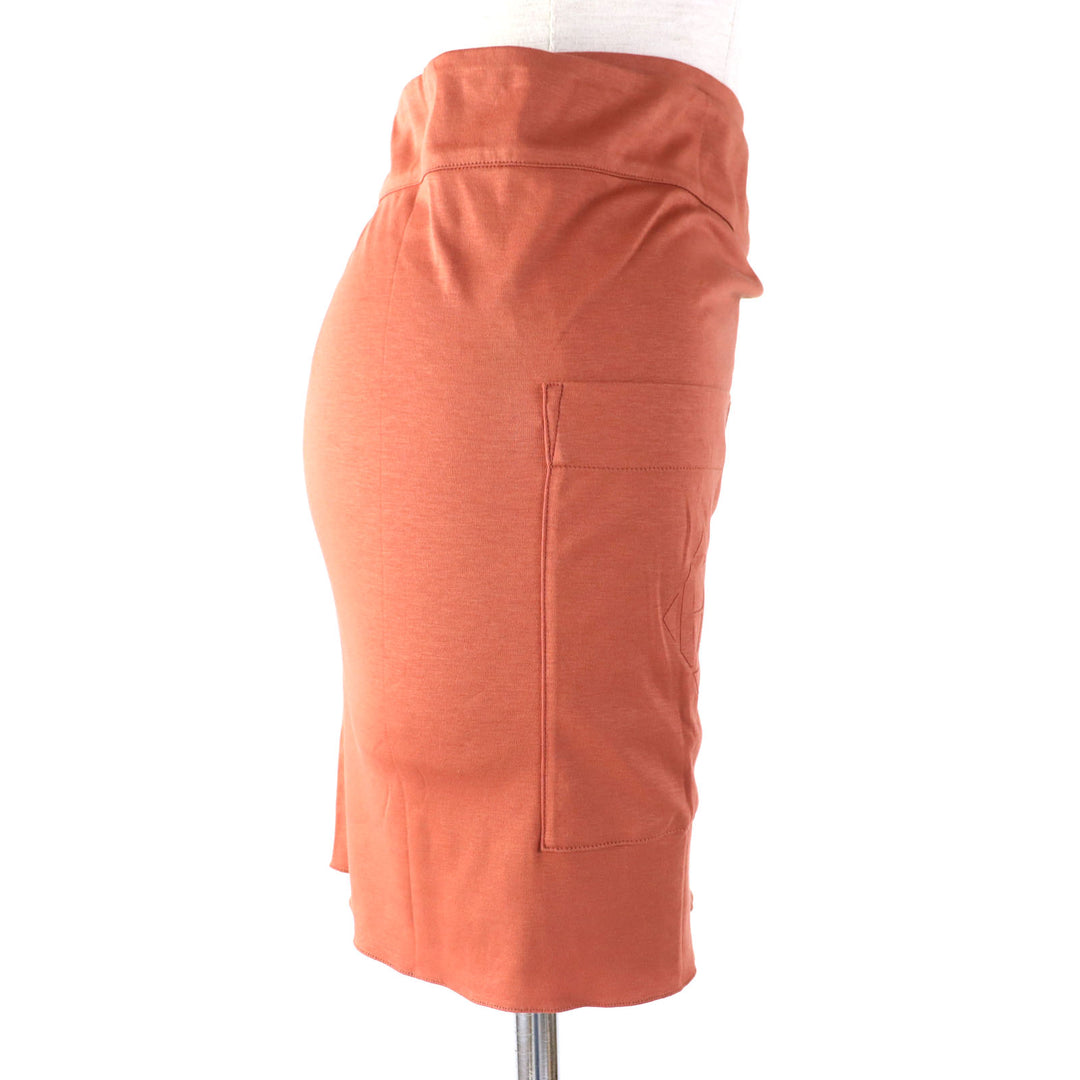 Discounted Excellent HERMES Wrap skirt H motif pocket Above knee length Mini length Brown
