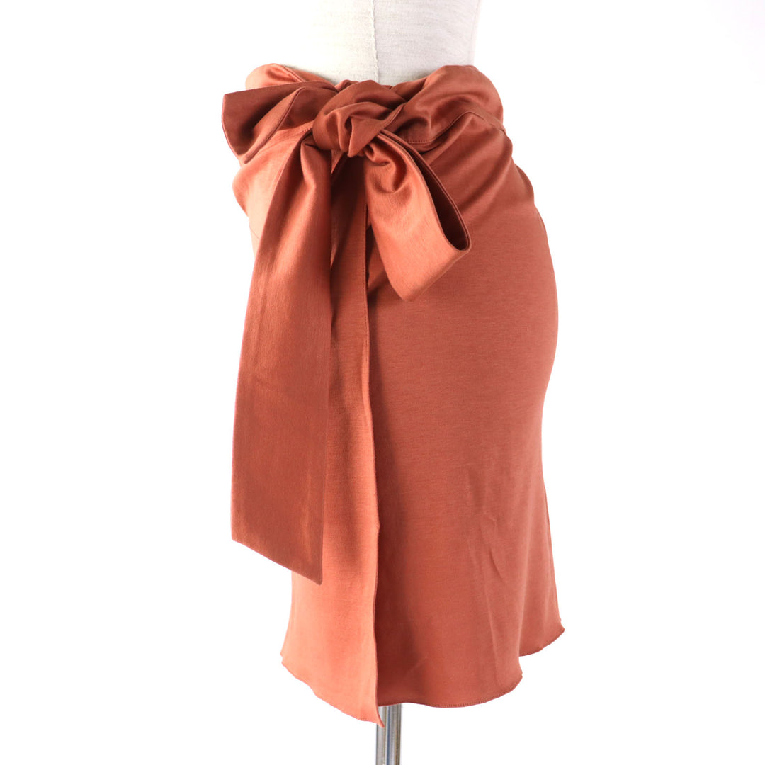 Discounted Excellent HERMES Wrap skirt H motif pocket Above knee length Mini length Brown