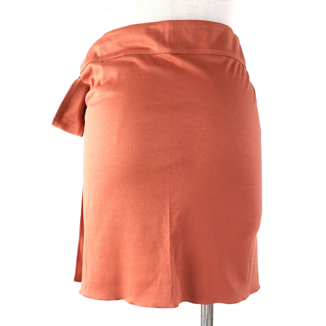 Discounted Excellent HERMES Wrap skirt H motif pocket Above knee length Mini length Brown