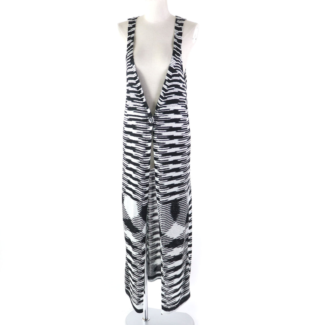 Discounted 
 Pristine Missoni Best All-over print super long knit gilet black acetate Women 40