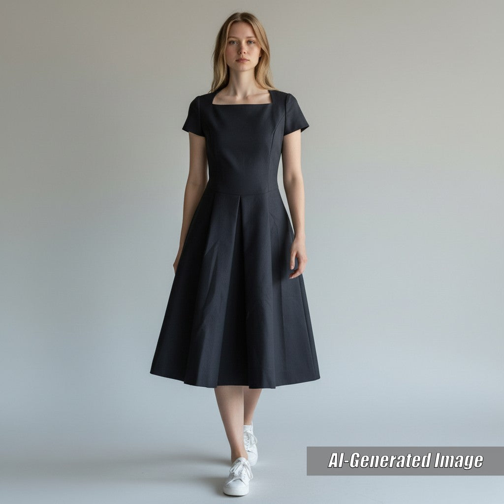 Discounted Pristine FOXEY dress Dutch neck diamond pattern dress Women 38 39686