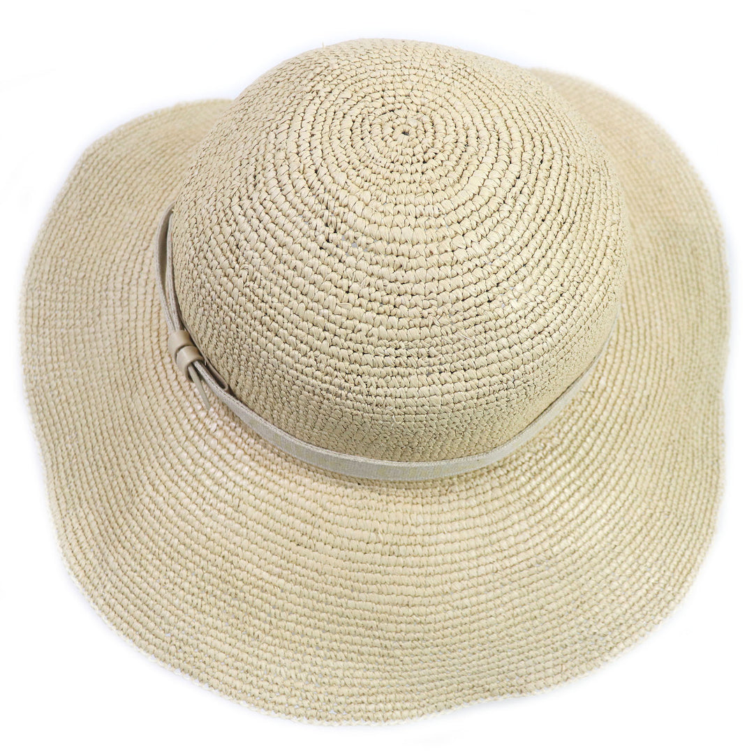 Discounted Great Chloe Borsalino hat Logo Tape Capelin Hat Garden Hat Straw Hat Beige M