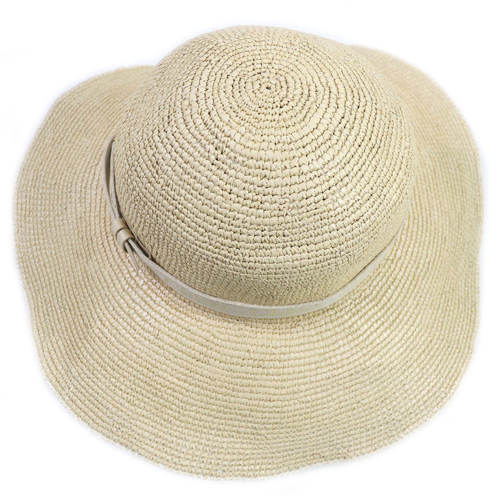Discounted Great Chloe Borsalino hat Logo Tape Capelin Hat Garden Hat Straw Hat Beige M