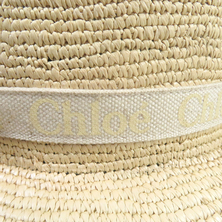 Discounted Great Chloe Borsalino hat Logo Tape Capelin Hat Garden Hat Straw Hat Beige M
