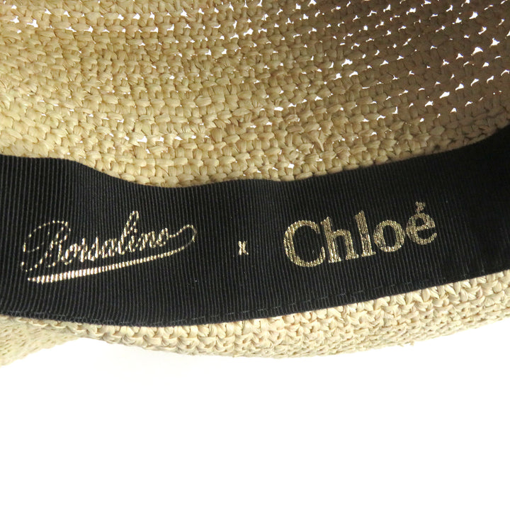 Discounted Great Chloe Borsalino hat Logo Tape Capelin Hat Garden Hat Straw Hat Beige M