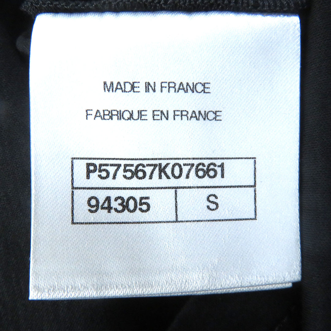 Discounted Excellent CHANEL one piece COCO Mark Button Short Sleeve black cotton Women S