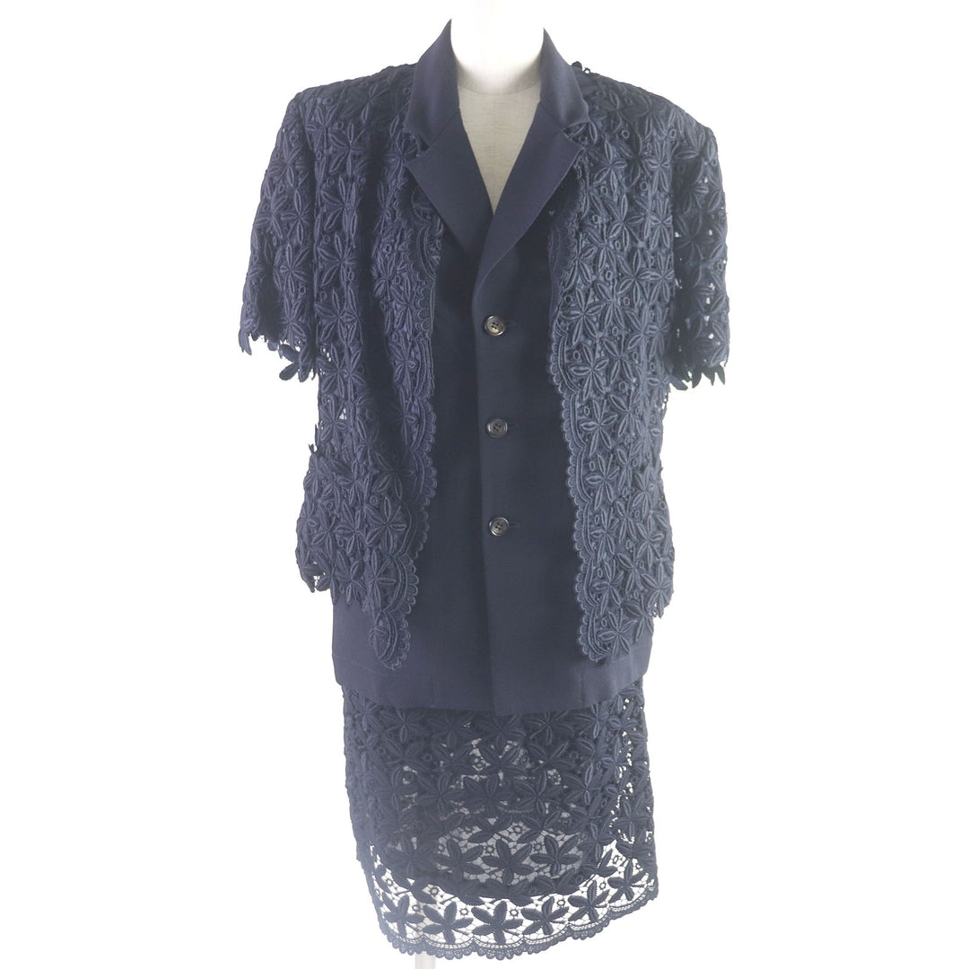 Discounted Excellent COMME des GARCONS two-piece set 90s docking design jacket skirt