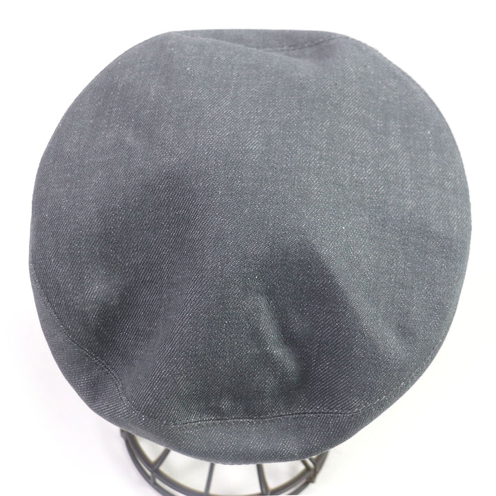 Discounted Pristine HERMES beret Saint Honor silk lining, H logo, leather piping gray