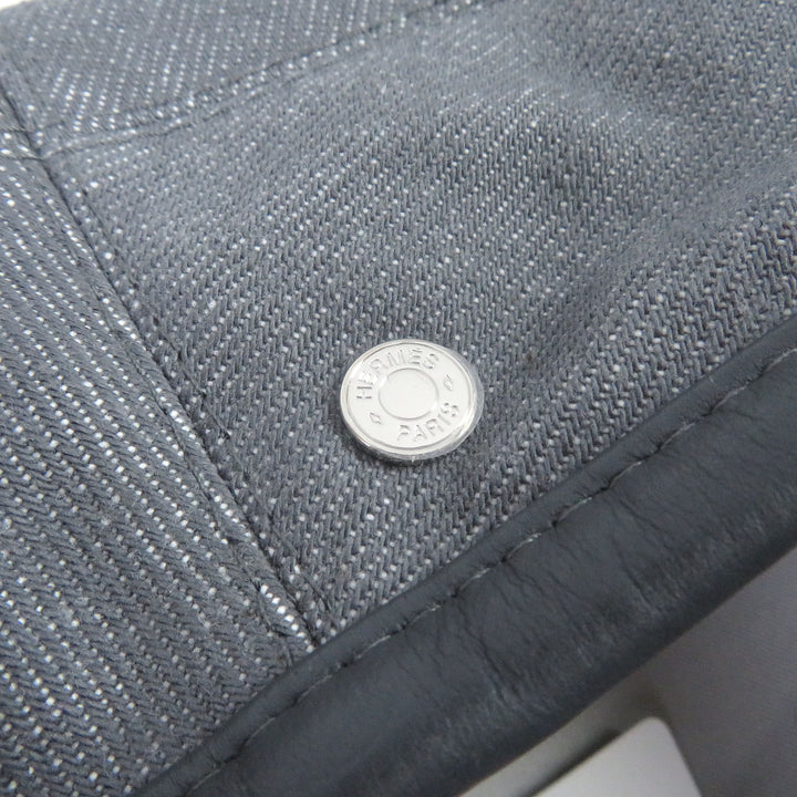 Discounted Pristine HERMES beret Saint Honor silk lining, H logo, leather piping gray