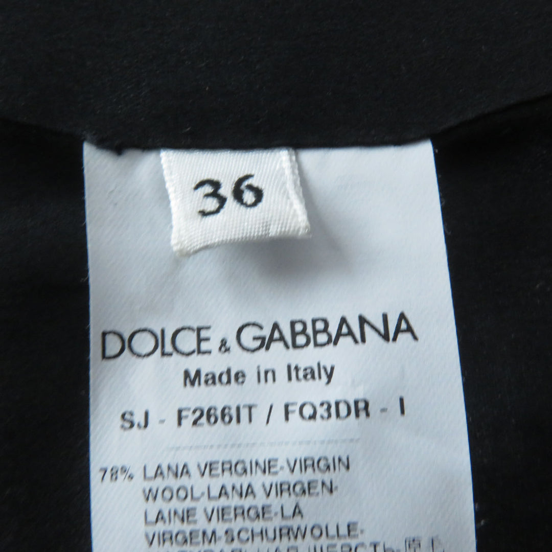 Discounted Excellent DOLCE&GABBANA ensemble Mohair and alpaca blend tweed jacket dress Black White