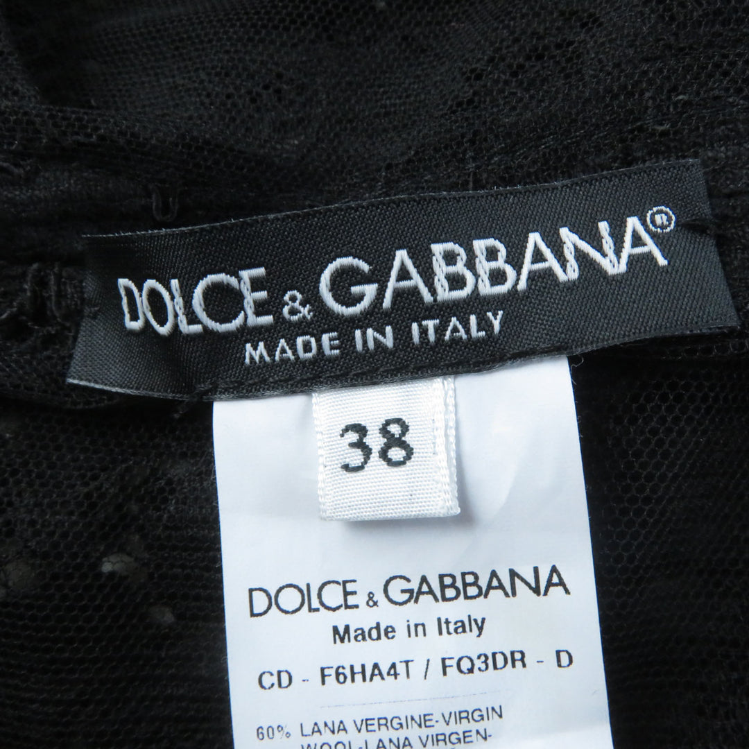 Discounted Excellent DOLCE&GABBANA ensemble Mohair and alpaca blend tweed jacket dress Black White