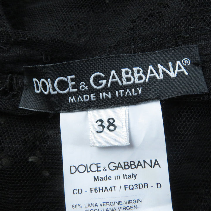 Discounted Excellent DOLCE&GABBANA ensemble Mohair and alpaca blend tweed jacket dress Black White