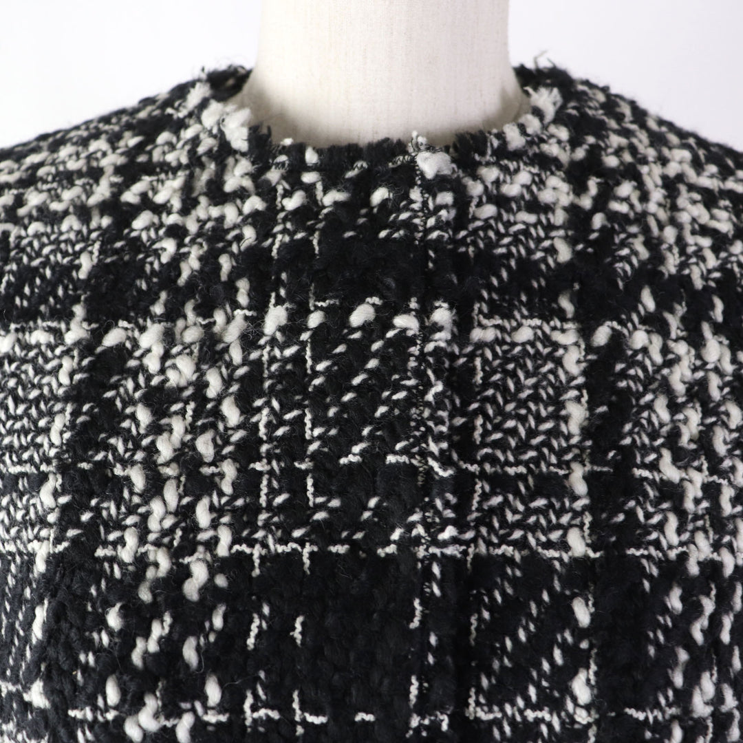 Discounted Excellent DOLCE&GABBANA ensemble Mohair and alpaca blend tweed jacket dress Black White