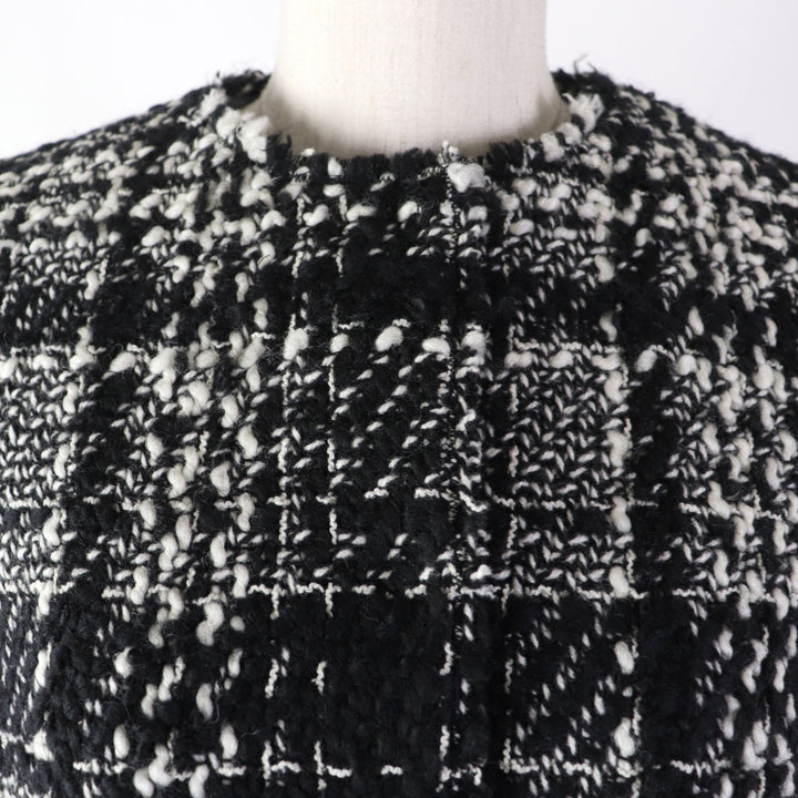 Discounted Excellent DOLCE&GABBANA ensemble Mohair and alpaca blend tweed jacket dress Black White