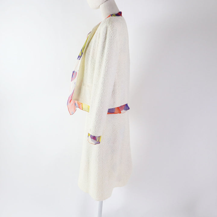 Discounted Excellent CHANEL two-piece set Vintage 3-piece set Ivory Nylon Women 40
