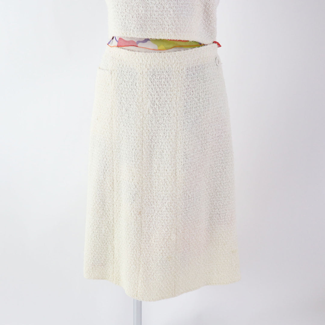 Discounted Excellent CHANEL two-piece set Vintage 3-piece set Ivory Nylon Women 40