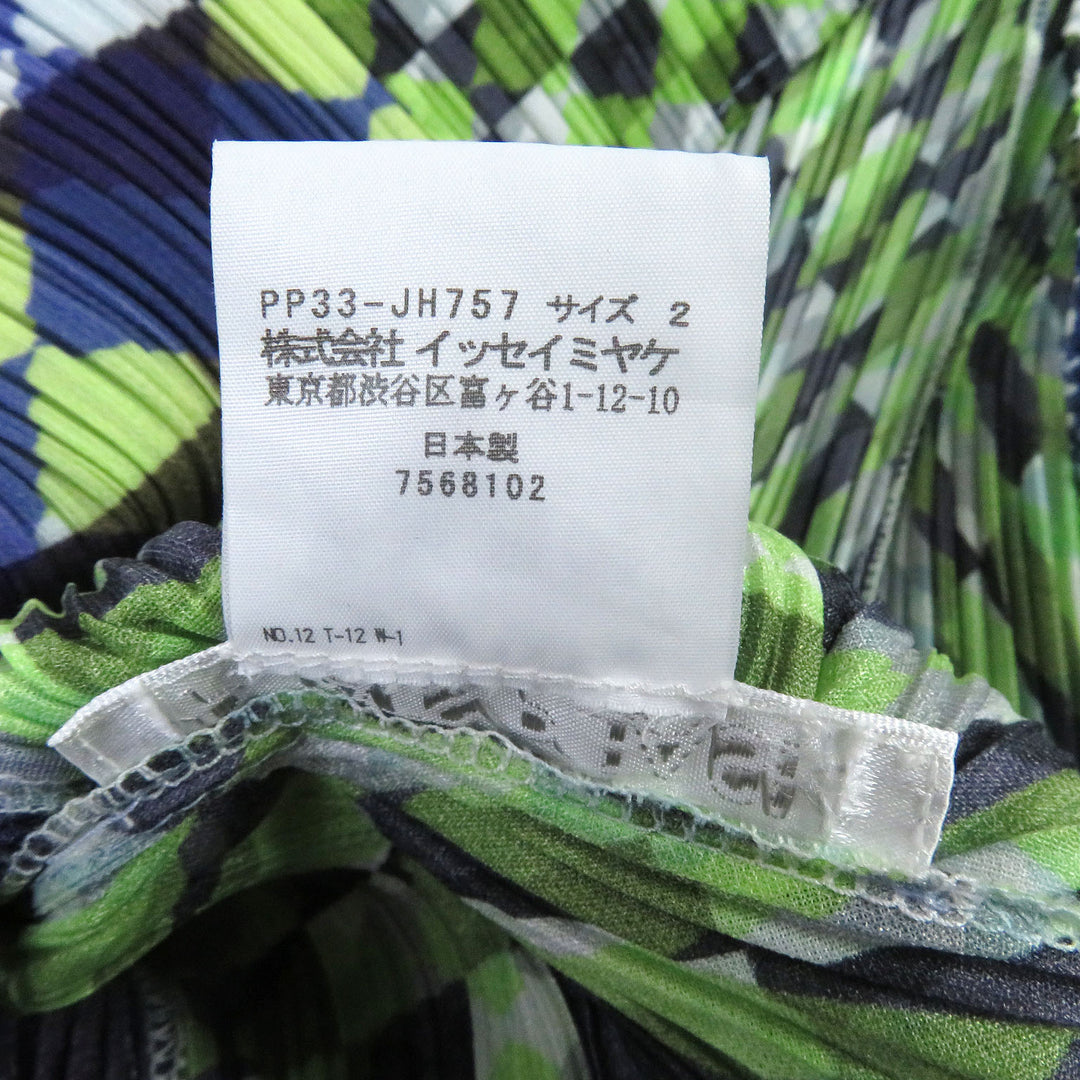 Discounted Excellent PLEATS PLEASE one piece Diamond Pattern Sleeveless Pleated Green 2
