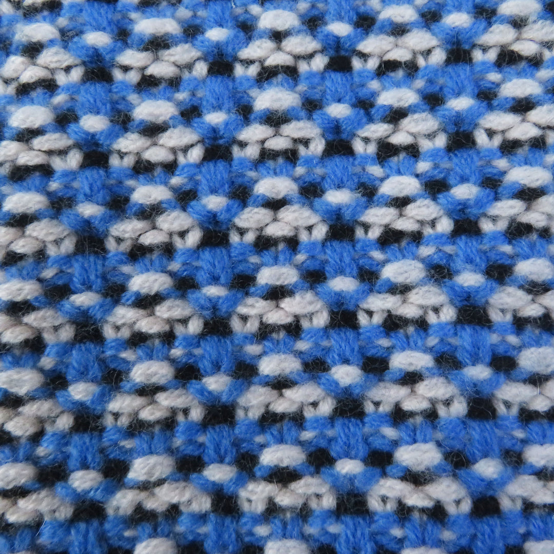 Discounted Excellent FENDI Parker FF logo/Zucca Pattern knit Blue white wool Women 38
